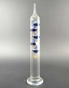 Galileo Thermometer 28 cm-blauwe bollen