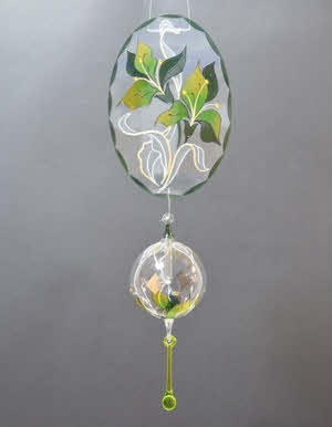 Ovalen Raamhanger met lichtmolen Orchidee, Groen