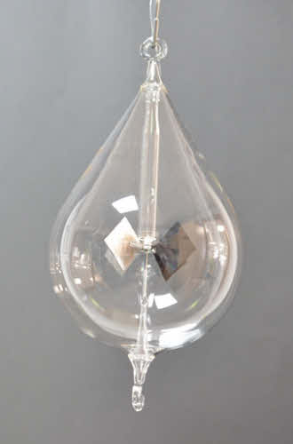 Lichtmolen hangend, druppelvorm, 80 mm, transparant