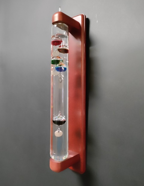 Galileo Thermometer Wandmontage 46 cm, mahonie