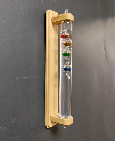 Galileo Thermometer Wandmontage 35 cm, eiken