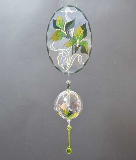 Ovalen Raamhanger met lichtmolen Orchidee, groen