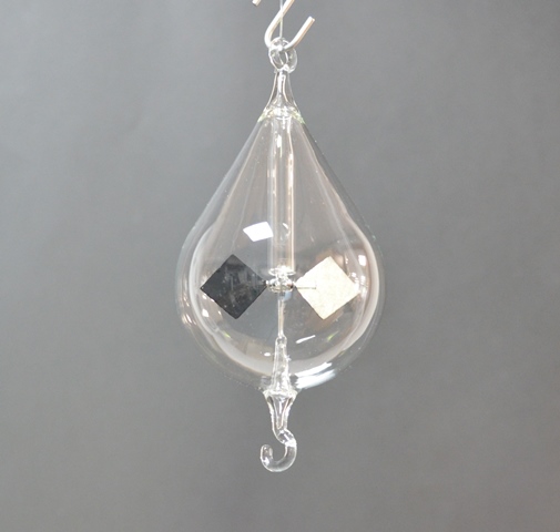 Lichtmolen hangend, druppelvorm, 60 mm, transparant