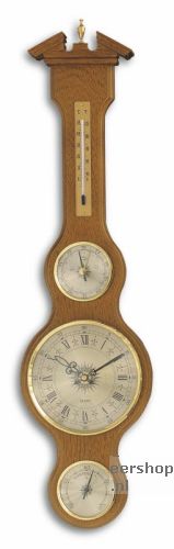 Barometer en Klok Mahonie