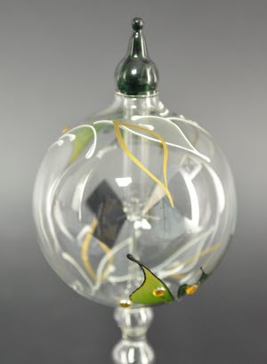 Lichtmolen staand, 18 cm, 60 mm, groene orchidee-motief