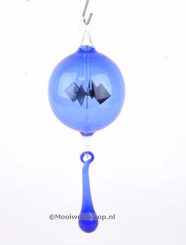 Lichtmolen hangend, rond, 60 mm, blauw + druppel