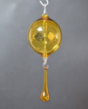 Lichtmolen hangend, rond, 60 mm, geel + druppel