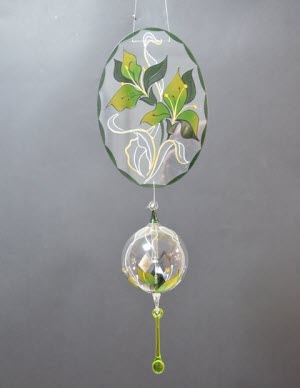 Ovalen Raamhanger met Lichtmolen Orchidee, groen