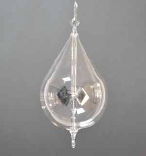 Lichtmolen hangend, druppelvorm, 95 mm, transparant