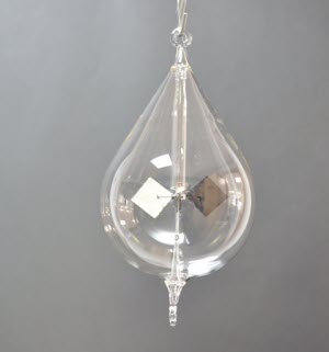 Lichtmolen hangend, druppelvorm, 80 mm, transparant