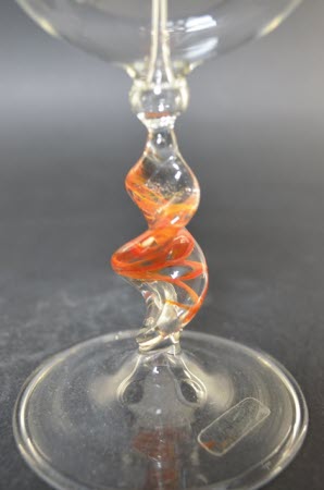 Lichtmolen staand, 22 cm, 80 mm, gedraaide oranje/rode steel