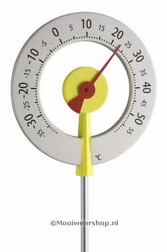 Wijzer Thermometer Aluminium, geel