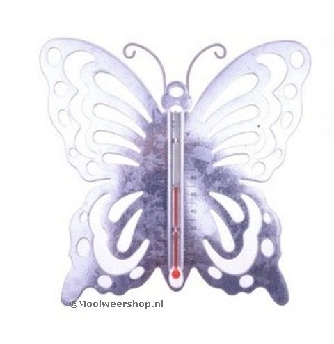 Thermometer gegalvaniseerd metaal, vlinder