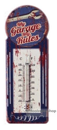 Thermometer Metaal My Garage My Rules