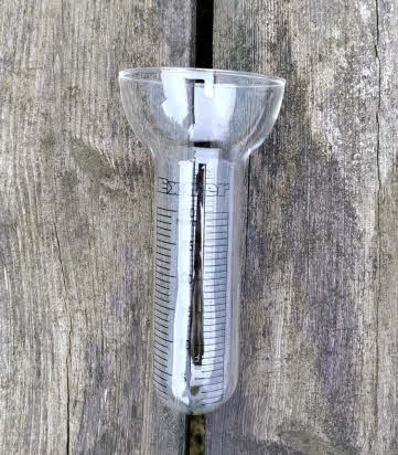 Vervangingsglas voor Regenmeter – Reserveglas van helder glas, 17,5 cm hoog