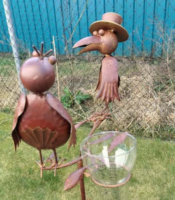 Regenmeter Vogel Shady - Metalen regenmeter met Vogels