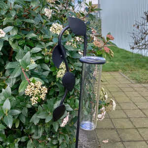 Regenmeter Zwart gelakt, met 4 bladeren