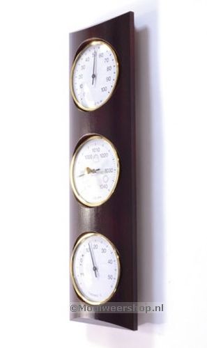 Barometer Weerstation Beuken, mahoniekleur