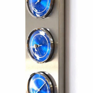 Buitenthermometer Weerstation RVS, blauwe meters