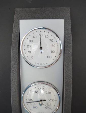 Barometer Beuken + Antracietkleur - Weerstation met Thermometer en Hygrometer